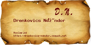 Drenkovics Nándor névjegykártya